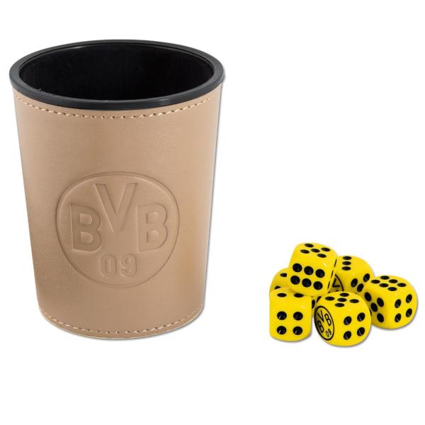 Borussia Dortmund BVB Würfelbecher-Set mit 6 Würfeln